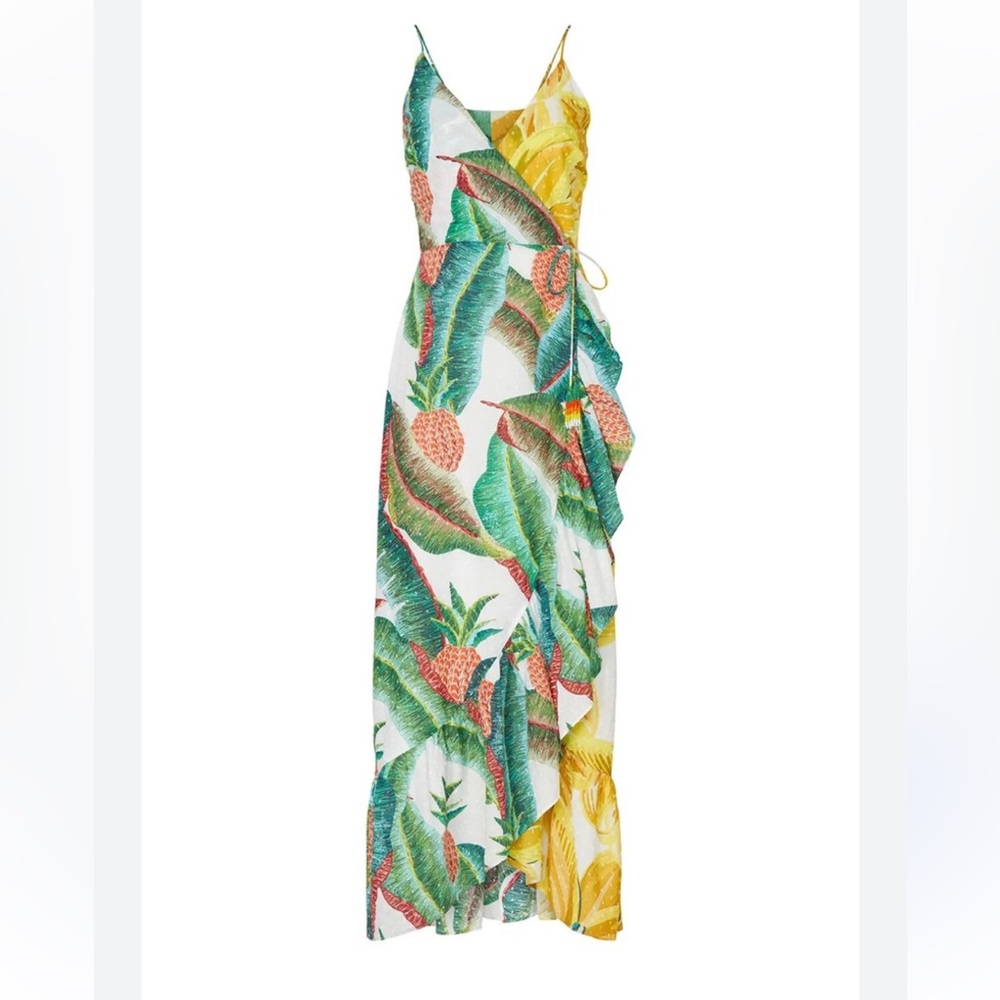 FARM RIO Azalea Forest Wrap Midi Dress